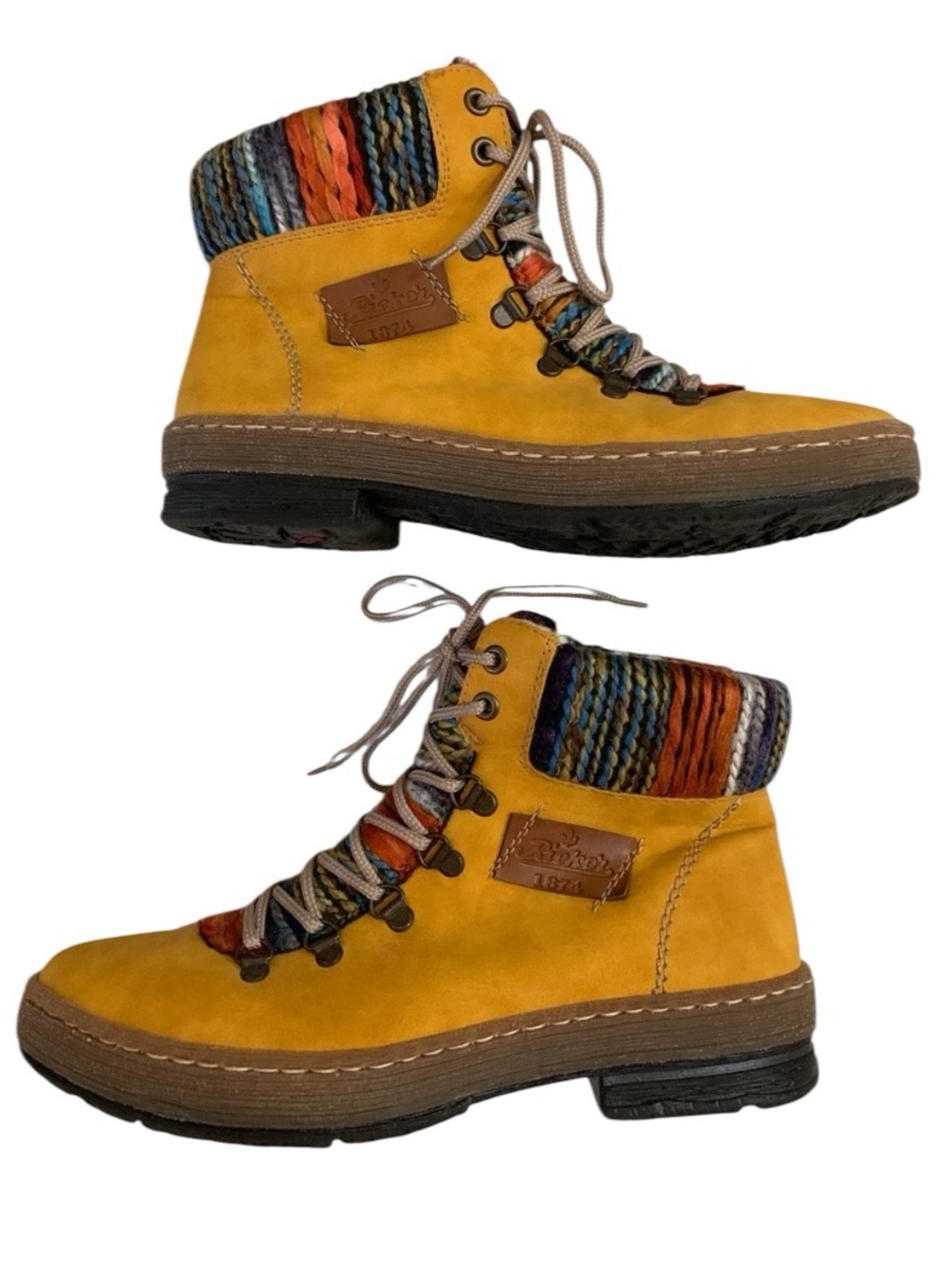 Rieker Felicitas 43 Yellow Multicolor Ankle Boots Booties Women’s 40-(Size 8.5-9
